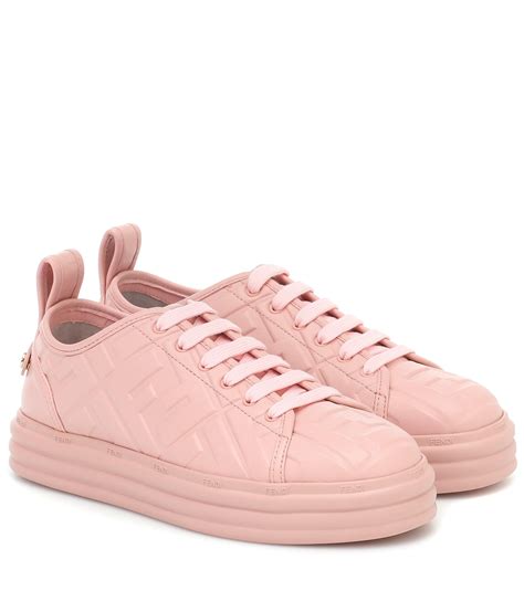 fendi rise leather sneaker|fendi pink leather sneakers.